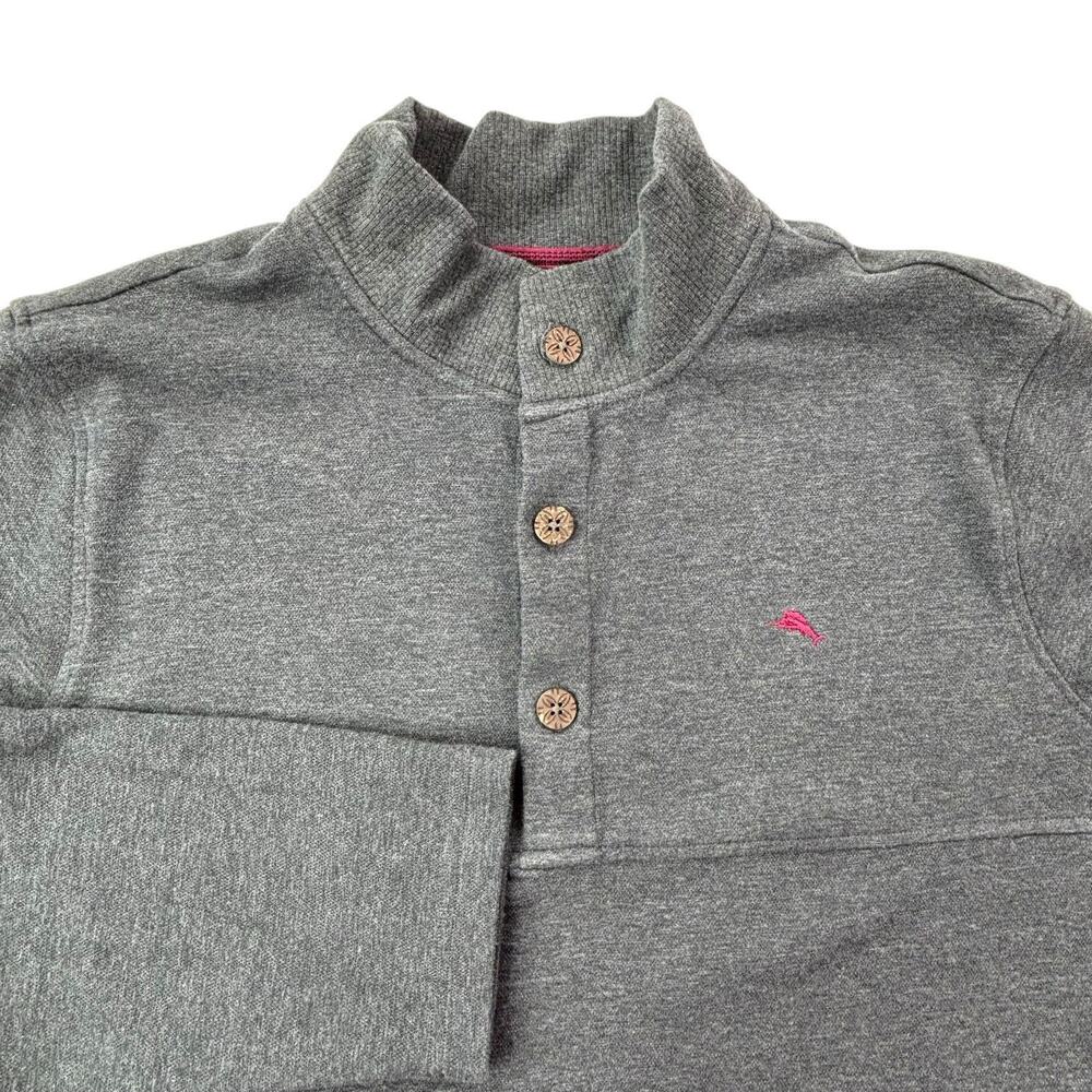 Tommy Bahama Men's XL Gray 1/4 Quarter Zip Mock Neck Pullover Jacket Sweatshirt - Picture 6 of 16